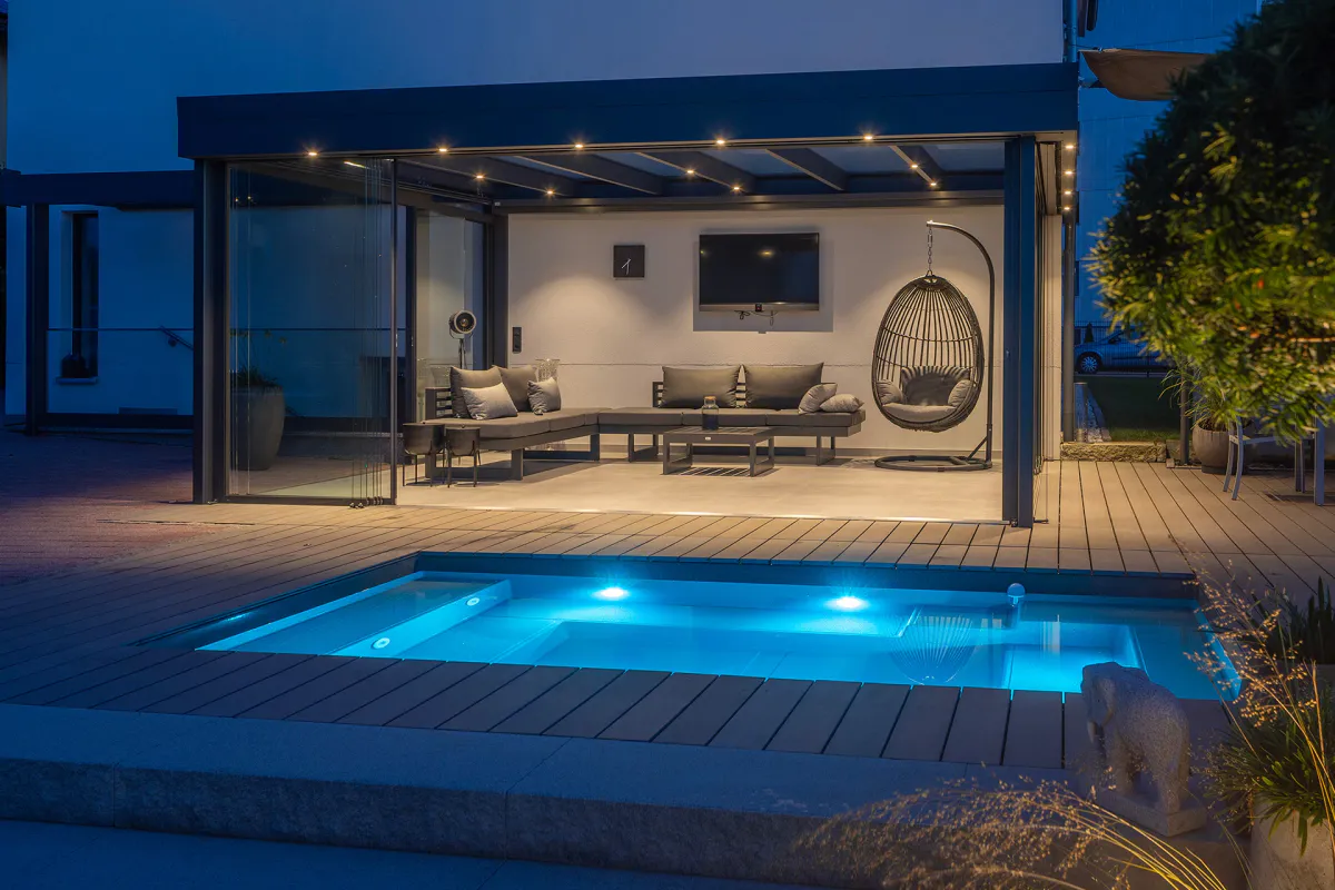 GJ Glassfiberbasseng Thalia 3.9x2.1M H=0.8M