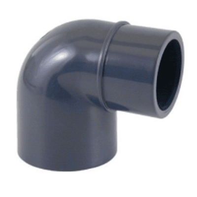 PVC   Bend 90° Ø50MM  m/nippel